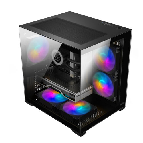 GABINETE SENTEY A5 BLACK VIDRIO TEMPLADO 5 FAN ARGB