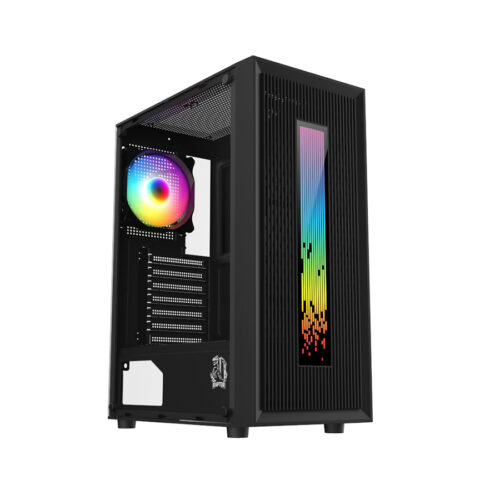 GABINETE RAPTOR VORTEX TG MID-TOWER RGB BACK FAN X1 + LED FRONT W/BUTTON CONTROL