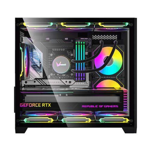 GABINETE GAMER FORMULA V CRYSTAL Z5 BLACK MATX 1 FAN - Imagen 3