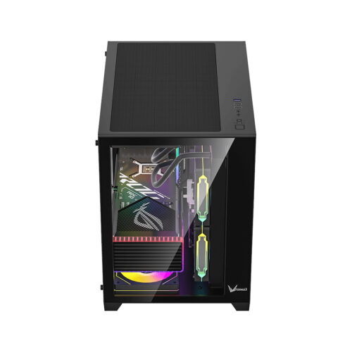 GABINETE GAMER FORMULA V CRYSTAL Z5 BLACK MATX 1 FAN - Imagen 4