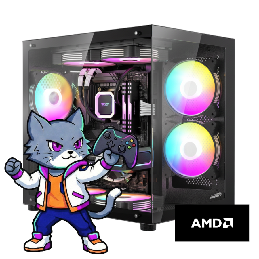 PC GAMER AMD RYZEN 5 5600X A520 16GB 480GB SSD RX 7600 8GB XT 700W 80 PLUS