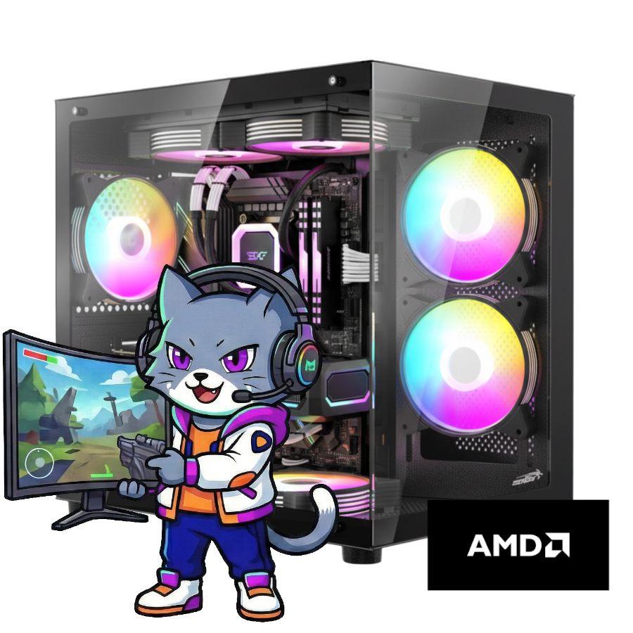 PC GAMER AMD RYZEN 5 5500 A520 16GB 480GB SSD RX 7600 8GB 700W 80 PLUS