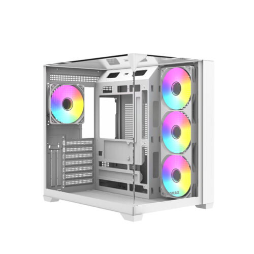 GABINETE GAMER RAIDMAX INFINITA I620 FISHTANK ARGB GLASS WHITE