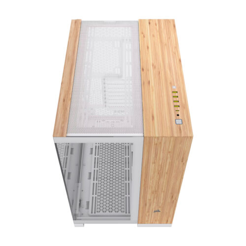 GABINETE CORSAIR 6500X WHITE/BAMBOO WOOD - Imagen 2