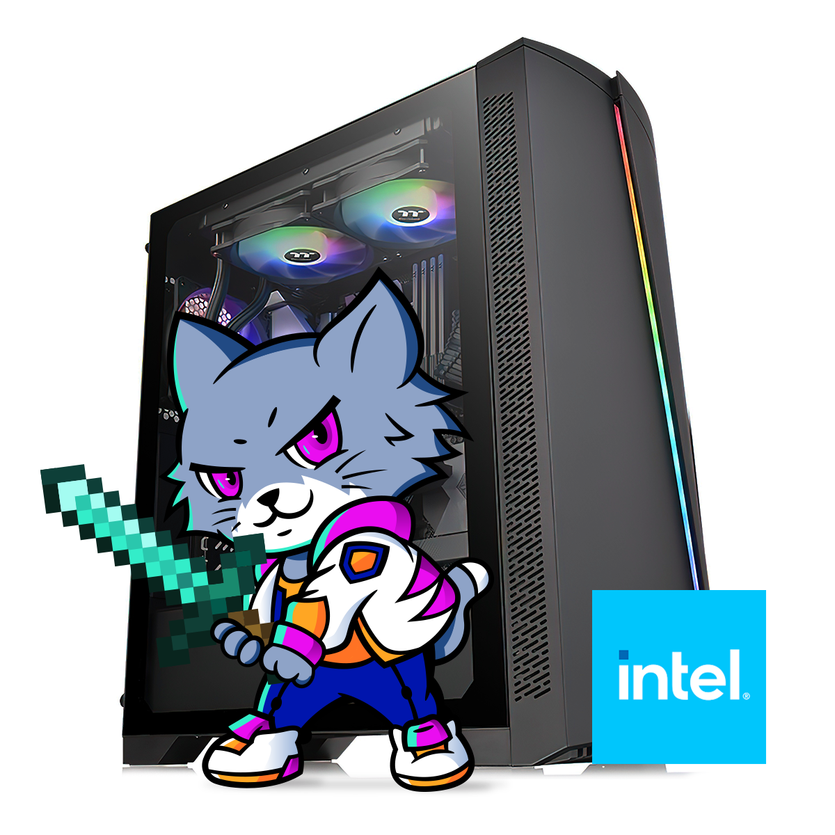 PC GAMER INTEL I5 12400F H610 16GB DDR5 480GB SSD 5700 XT 650W 80+