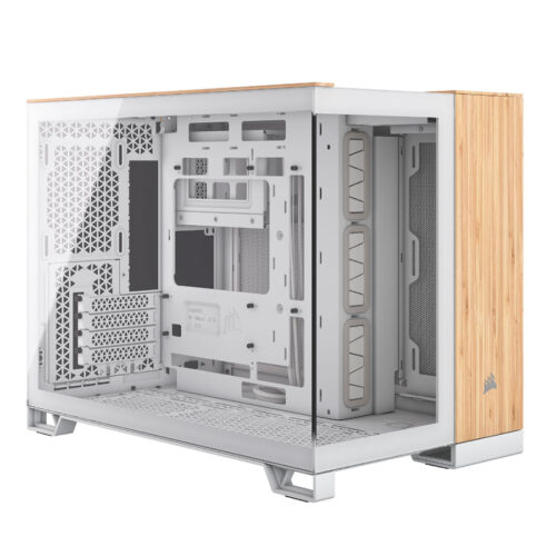 GABINETE CORSAIR 2500X WHITE/BAMBOO WOOD