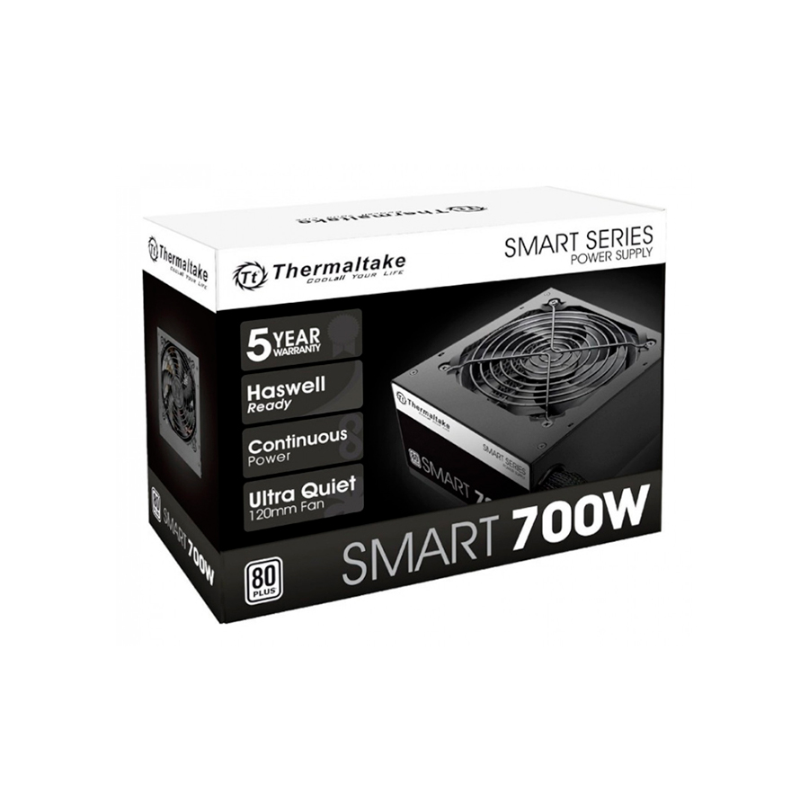 FUENTE GAMER THERMALTAKE SMART 700W AG80 PLUS WHITE