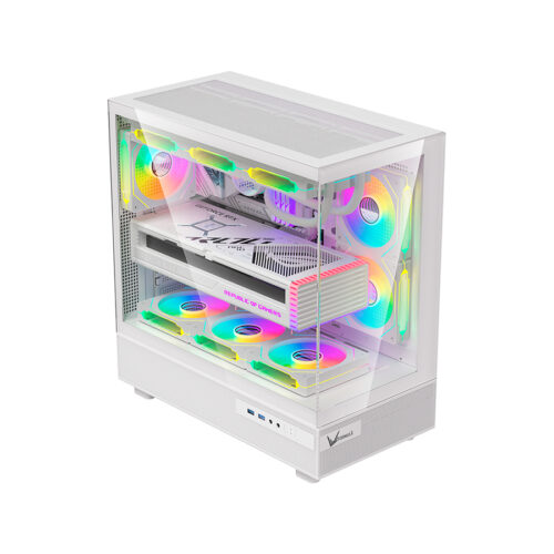 GABINETE GAMER FORMULA V CRYSTAL Z8 FLOE WHITE