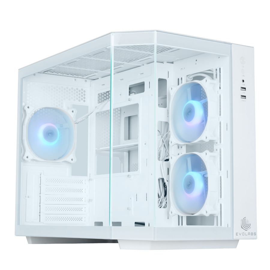 GABINETE GAMER EVOLABS PRIMACY WHITE EDITION