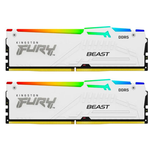 MEMORIA RAM 32GB (2X16) DDR5 5600 KINGSTON  FURY BEAST WHITE RGB EXPO CL36