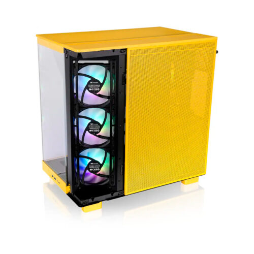 GABINETE THERMALTAKE VIEW 380 XL TG X2 FAN ARGB X1 REVERSE FAN X3 BUMBLEBEE - Imagen 3