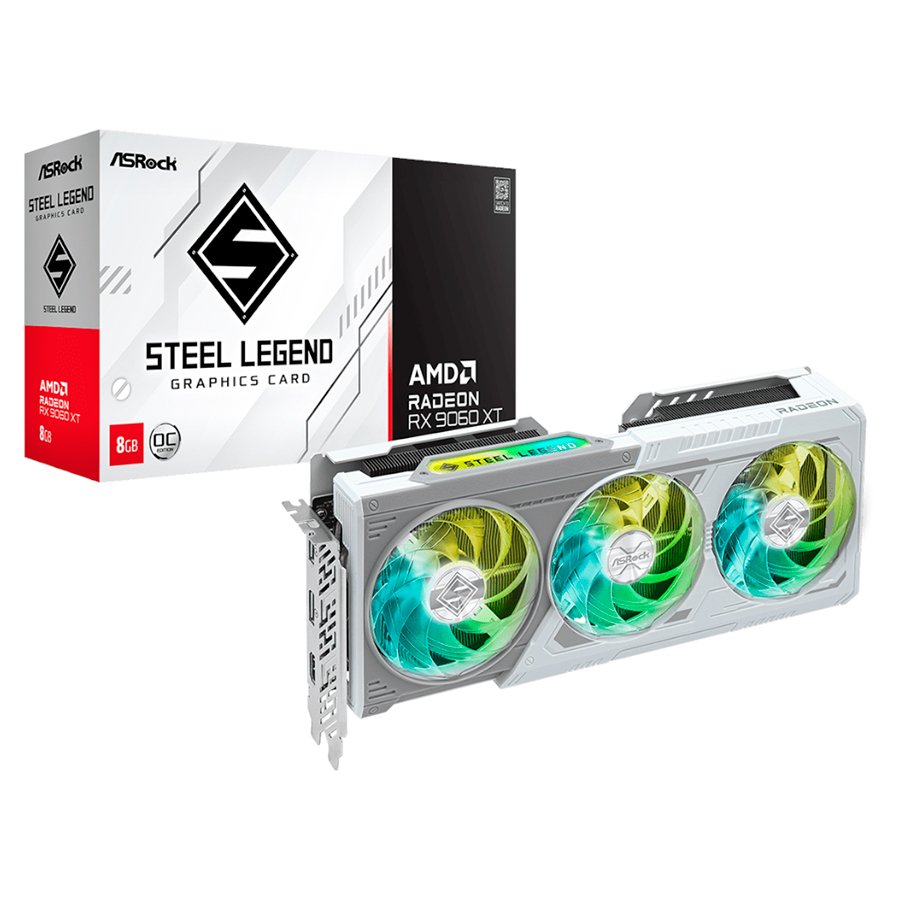 VIDEO RADEON RX 9060 XT 8GB ASROCK STEEL LEGEND