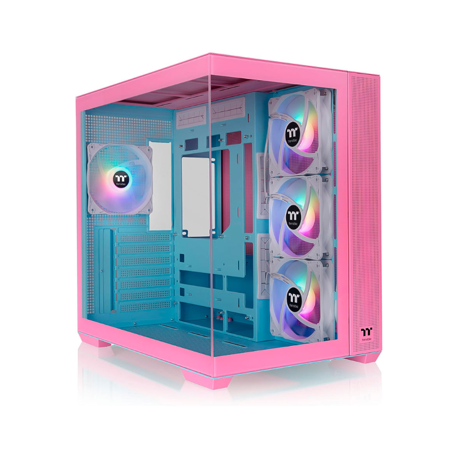 GABINETE THERMALTAKE VIEW 380 MID TOWER TG X2 FAN ARGB X4 BUBBLE PINK