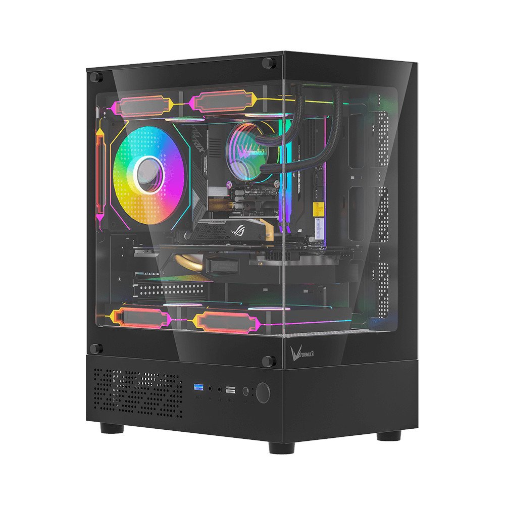 GABINETE GAMER FORMULA V LINE CRYSTAL Z1CM PLUS BLACK