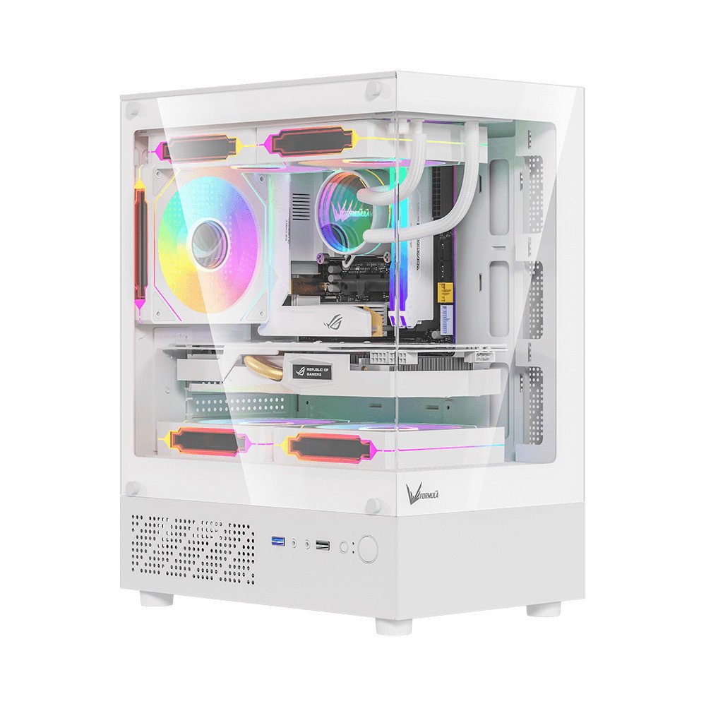 GABINETE GAMER FORMULA V LINE CRYSTAL Z1CM PLUS WHITE