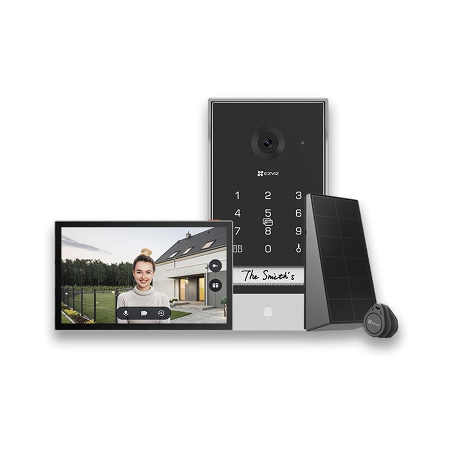 PORTERO VISOR WIFI EZVIZ EP7 2K + PANEL SOLAR TECLADO RFID
