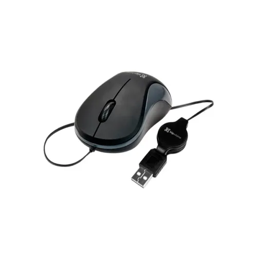 MOUSE CARBON RETRACTIL USB KMO-113