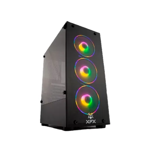 GABINETE GAMER XFX YOROI GC 02 BLACK GLASS X3 FAN 120MM