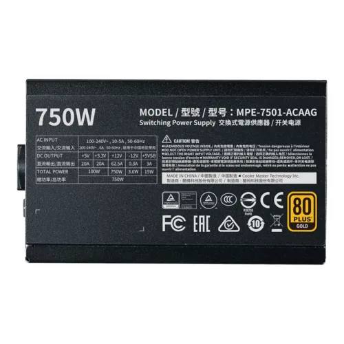FUENTE COOLERMASTER MWE GOLD V2 750W 80PLUS - Imagen 3